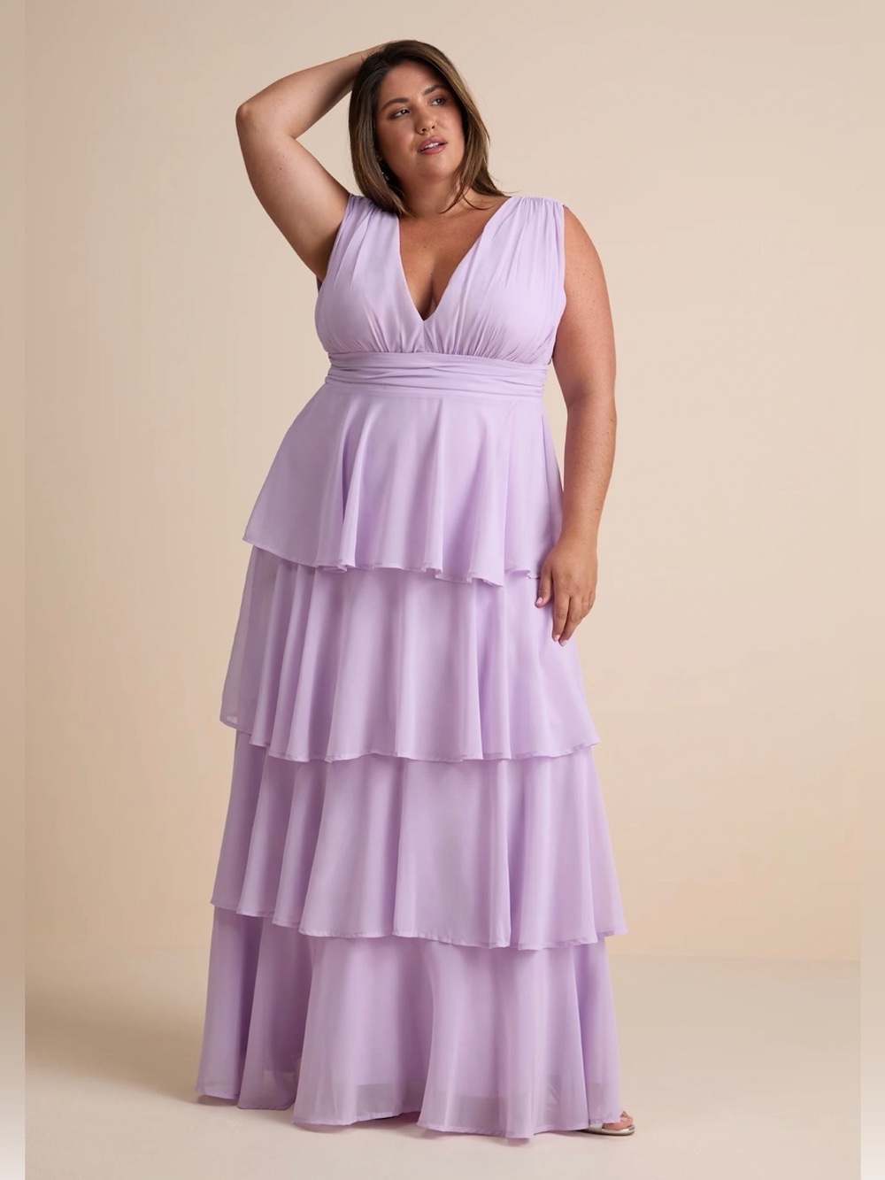 NWT Lulus Amazing Evening Lavender Tiered Maxi Dress Size 1X